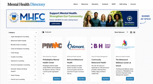 Mental Health Resource Directory Banner Placement
