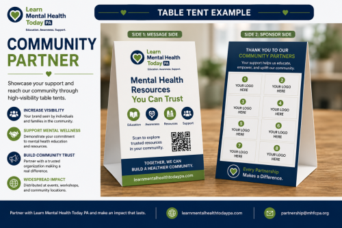 Community Partner Table Tent Representation
